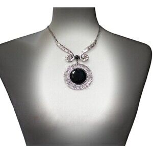 ORION silver-tone/black statement necklace